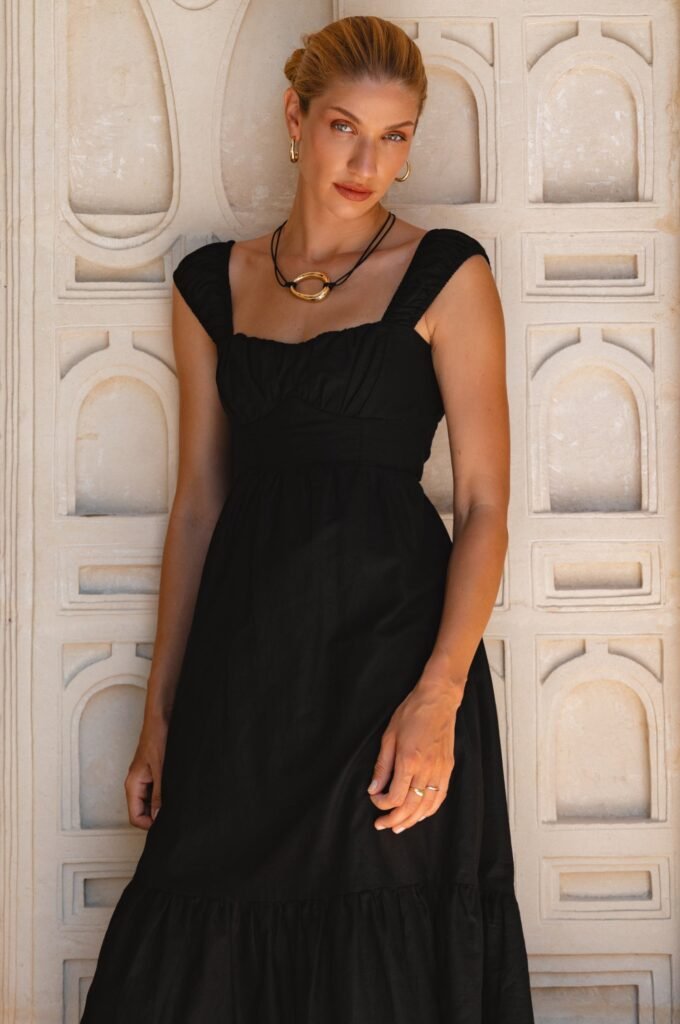Augusta Midi Linen Dress