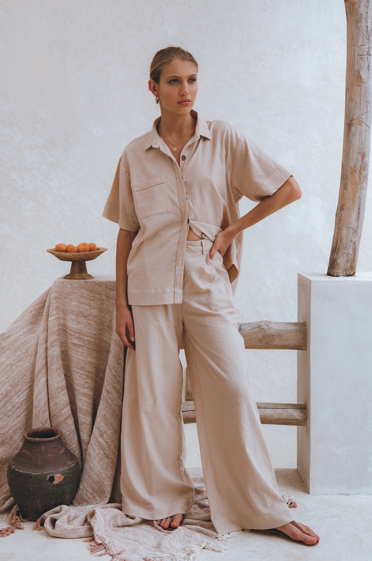 Raya Wide Leg Linen Pants - Image 24