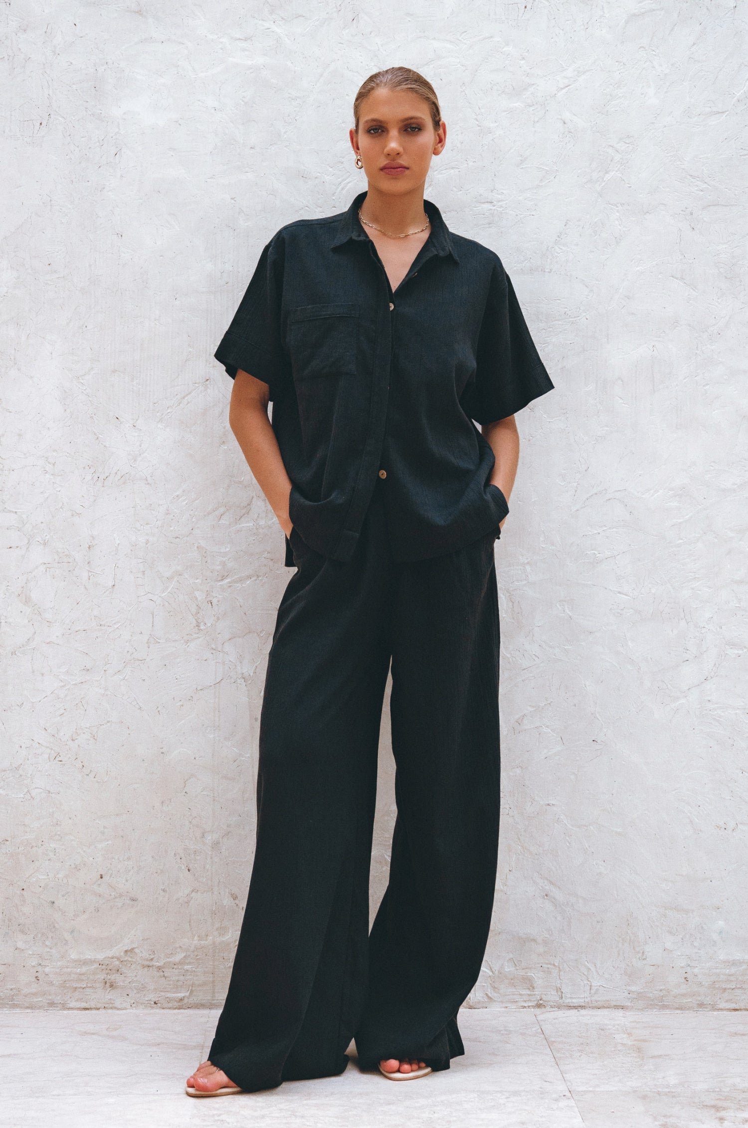 Raya Wide Leg Linen Pants - Image 21