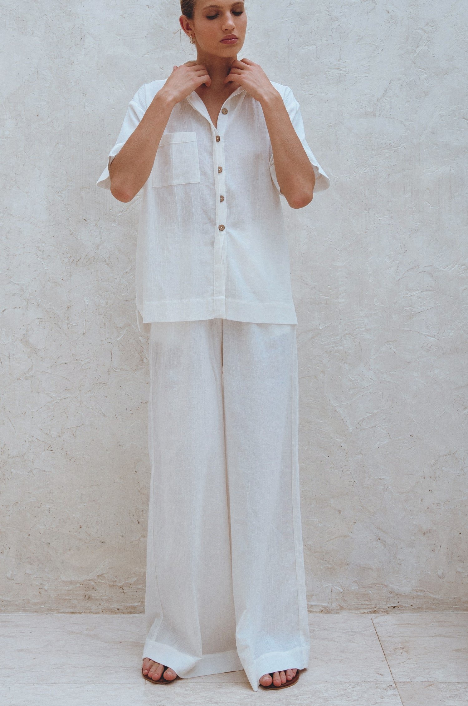 Raya Wide Leg Linen Pants - Image 2