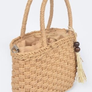 Faux Straw Tote Bag